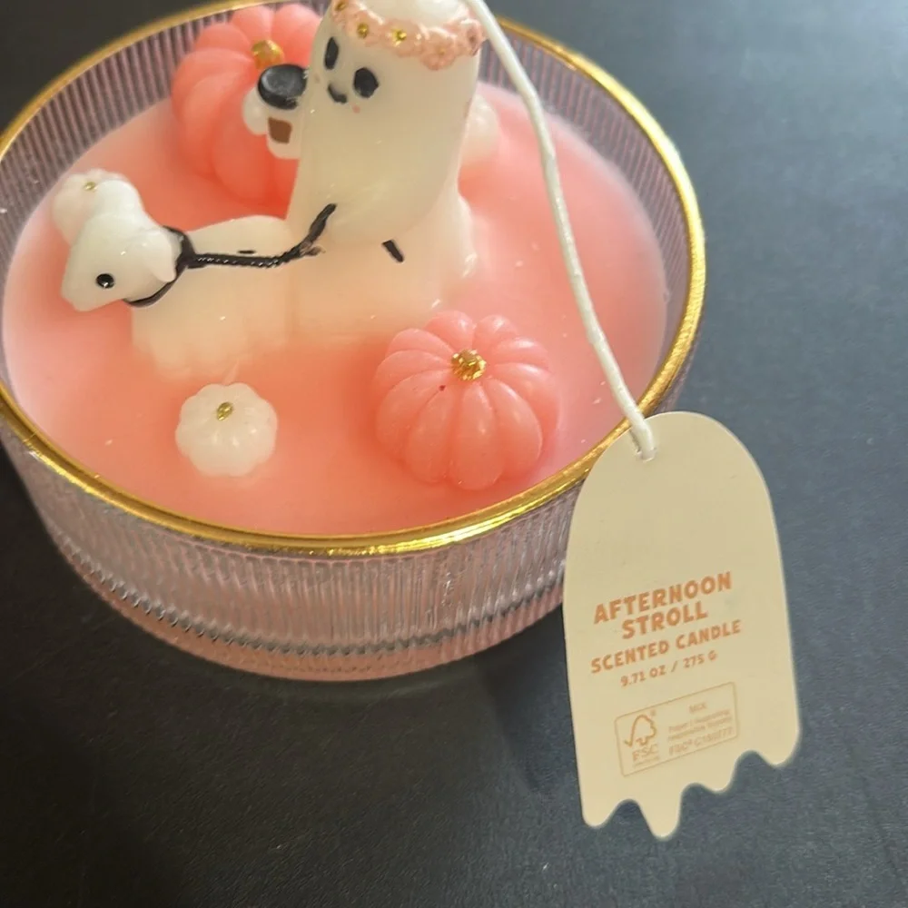 Afternoon Stroll Halloween Ghost Pumpkin Scented Candle